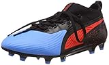sockenähnlicher Schaft Puma Herren ONE 19.3 Syn FG/AG Fußballschuhe Blau (Bleu Azur-Red Blast Black), 44.5 EU