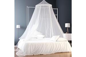 Emafymb Zanzariera Letto, Cupola Zanzariera, Zanzariera Letto Matrimoniale, letto queen size e letto king size per Anti Zanzara Insetti e Polvere,Facile e Veloce da installare 60×250×1100cm