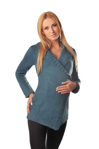 Warm Maternity Wrap Over Cardigan Coat Pregnancy Nursing 9002 Variety of Colours (8/10, Teal)