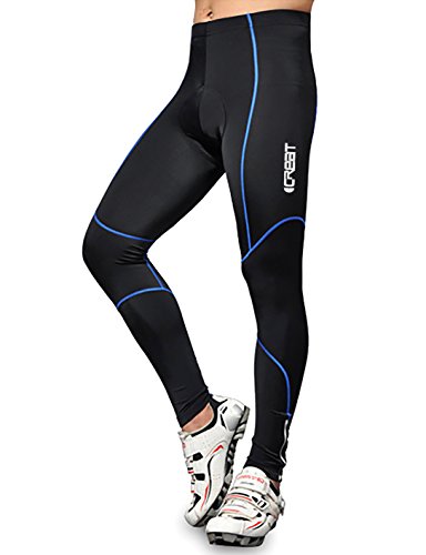 iCreat Herren Radhose Fahrradhose Reflektoren Kompressionshose Coolmax Pro-Air 3D Sitzpolster – Lang GR.S-XXXL - 2