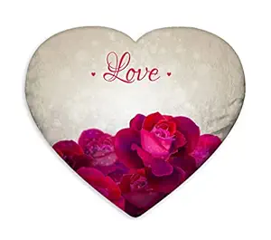 DreamVio Love Heart Shaped Velvet Cushion/Pillow/Plush for Gifting on Birthdays,Anniversaries, Valentine Day Color - Multi (Size- 15x17 inch) Shape 31
