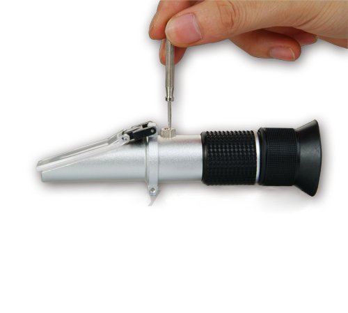 Refraktometer, risepro® hausgebrautem Bier Alkohol Hydrometer Dual-Skala Brix 0 ~ 32% Würze SG 1,000 ~ 1,120 spezifische erdanziehungskraft Zucker Wein Bier Juice Fruit Gras (Aluminium) - 6