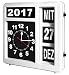 Produktbild XXL Wanduhr 32x32 cm, analoge Bahnhofsuhr ohne Tickgeräusch, Klappzahlenuhr im Vintage Design, weiße Flip Clock mit Fallblatt Anzeige