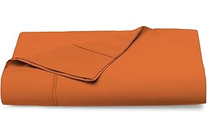 ‎PIZUNA Pizuna 400 Fadenzahl Baumwolle bettlaken 230x280cm Verbrannt Orange,100% Langstapelige Baumwolle betttuch Weiche mako Satin, bettlaken ohne Gummizug (100% Baumwolle betttuch 230 x 280 cm)