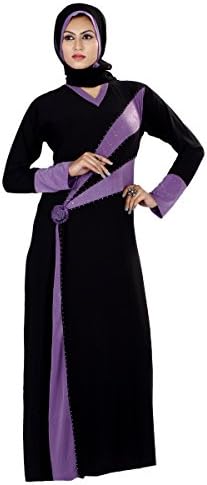 Aagaman Fashions Indian Chic Black Colored Stone Worked Lycra Burka