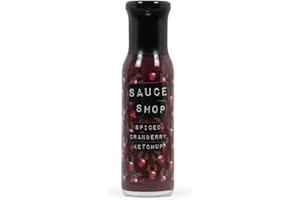 Sauce Shop Spiced Cranberry Ketchup | Perfect Sauce for Christmas Dinner | Stocking Filler | Bottle, 260g