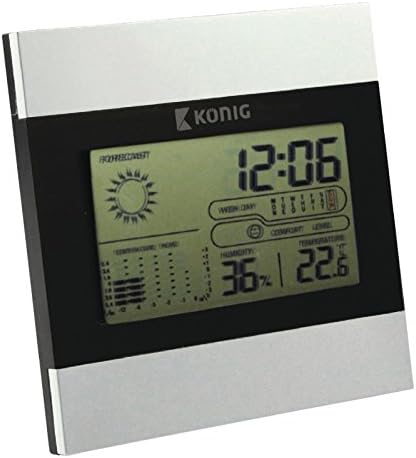 Celsius Morning HYGROMETRE Chrome LED LCD Weather Station with Forecast detaillees