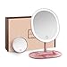 Produktbild ANJOU Beleuchteter Make up Spiegel, aufladbarer kabelloser LED Kosmetikspiegel mit abnehmbarem 5X vergrößerndem Spiegel, 120° Rotation inklusive Reinigungstuch, Rosegold