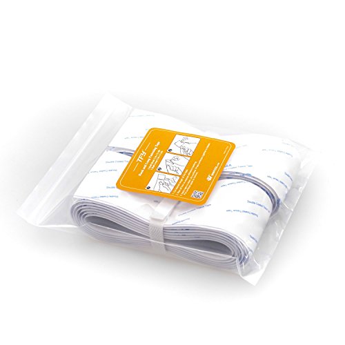 Preisvergleich Produktbild TFY Wiederverwendbares Selbstklebendes Aufhänge- und Abpackklebeband - Klebende Rückseiten - Klettklebeband Stoffverschluss - 2 Inches x 72 Inches (weiß)
