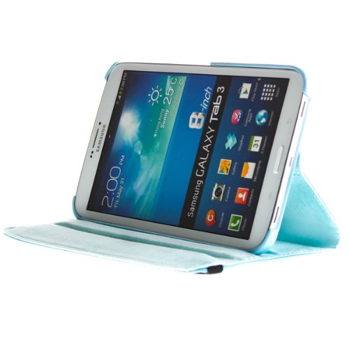 Tab3 360 ° Schutztasche für SAMSUNG GALAXY TAB 3 Hülle Schutz Etui Tasche Cover Case (8.0 Hellblau) - 3