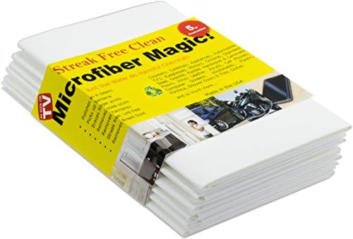 Streak Free Microfiber Cloth Clean Any Surface with Just Water Eco Friendly Environmentally Safe Large 16 inch Perfect For Window, Mirror, Kitchen Counter, Appliances, Car, Cycle, TV Screen (6 Pack)