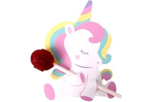 C.X.Y. 100pz Etichetta Decorazione Carta Lecca Lecca Lollipop Chupa Chups Cannuccia Bastoncino Eventi Festa (unicorno)