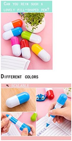 szwanju Novelty Stationery Cute Smiling Face Pill Ballpoint Pen lovely Telescopic Vitamin Capsule Ball Pens School Cute Child Gift