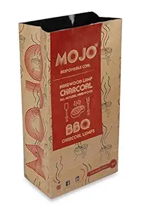 MOJO BBQ Lumpwood Charcoal 9Kg (3 Pack of 3 Kg) Organic Koyla | Barbeque Grills | Restaurant Barbecue Heating & Cooking | Tandoor & Angeethi | Smokeless Hardwood | Outdoor & Indoor