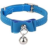 Einstellbar Haustier Katze Kragen Katzenhalsband Halsband mit Bell Blau