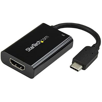 StarTech.com Adaptateur USB-C vers HDMI avec Power Delivery - Compatible Thunderbolt 3 - Noir - 4K 60 Hz