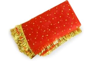 Aksharveda Mata Chunri – Red with Golden Border | Auspicious Cloth for Mata Ki Chowki, Navratri & Pooja | Traditional Pooja Essentials for Home Temple & Spiritual Use