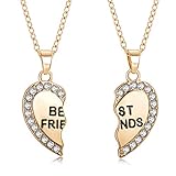 Dorical Paare Anhänger Halskette für Damen Herren/Herzrhinestone Passender Anhänger Kette Freundschafts Halskette beste Freund gravierte hängende Schmuck Zubehör Geschenk Sale