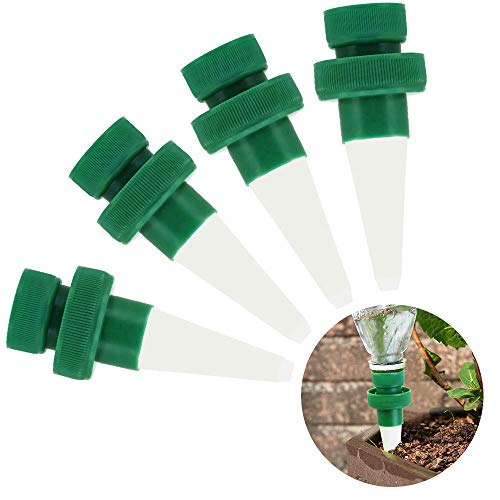 DECARETA 4Pcs Arrosage Automatique Goutte à Goutte, Automatique Système d'Arrosage Céramique Cônes Automatique d'irrigation d'eau Distributeur avec Adaptateur pour Jardin Plantes Exterieur Interieur