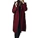 Produktbild i-uend 2019 Damen Mantel, Damen Strickjacke Casual Mantel Hoodie Zipper Hoodies Sweatjacke Langer Manteljacke Oversized Coat Outwear Kapuzenpullover