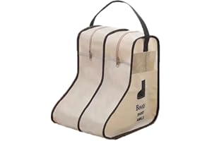 BSLVWG Boot Storage Bag, Portable Dustproof Short Boots Tall Boots Storage with Transparent Window,Shoe Sleeves for Travel,Hunting Hiking Fishing Boot Carry Bags for Men & Women (Beige, Short)