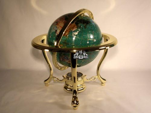 Unique Art Since 1996Gemstone Globe, Green