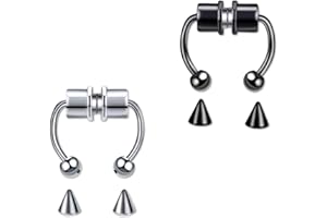 LuLiyLdJ Magnettrenner Nasenring Edelstahl Hufeisenring Künstlicher Wiederverwendbar