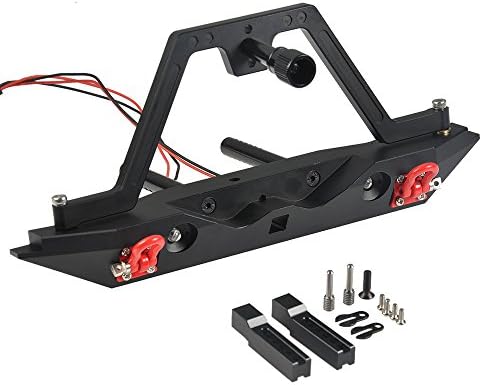 AXspeed Aluminum Rear Bumper w/ Winch Mount LEDs for Traxxas TRX-4 1/10 RC Crawler CAR Type A (Rear Bumper)