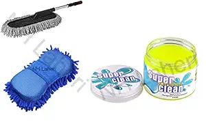 NH Laheri Car Cleaning and Washing Kit with Microfiber Car Cleaning Duster, Multipurpose Ultra Soft Scratch Free Car Washing Sponge and Car Interior & AC Vent Dust Cleaning Magic Gel (Multicolor)