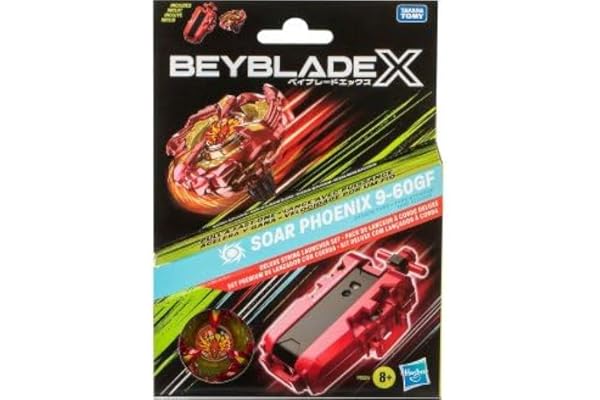 cavernedesjouets Coffret toupie - pour Beyblade x Pack Soar Phoenix 9-60gf - Set toupie + Lanceur Deluxe - Type Attaque + 1 Carte