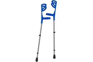 Cura Farma® Active Coppia Stampelle per Avambraccio Canadesi, Adatte a Recupero Post-Operatorio Terapia Ortopedica, Altezza Facilmente Regolabile, Alluminio BLU Robusto e Leggero x2