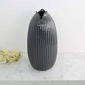 Home Centre Marshmallow Textured Ceramic Vase (Grey)
