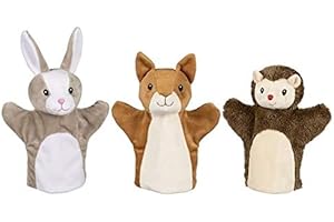 Goki - Marionnettes Écureuil, Lapin et Hérisson - Tissu - 50961