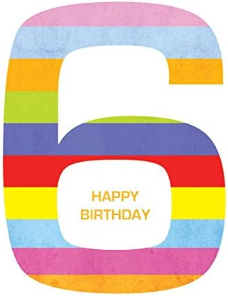 Happy 6th Birthday Card - Finished with Crystal Holographic Glitter