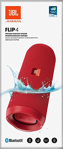 JBL FLIP 4 (Ein voll ausgestatteter, wasserdichter und mobiler Bluetooth-Lautsprecher mit Ã¼berraschend kraftvollem Sound) rot