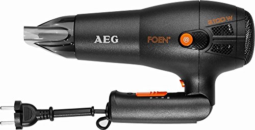 Ionen Haartrockner Formdüse Automatischer Kabeleinzug Klappbar Fön Haarfön Haar Föhn Haarföhn Haken (Leistungsstarke 2100 Watt, Schwarz/Orange) - 2