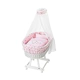 Alvi Set für Stubenwagen Birthe Glückspilz rosa 80x80