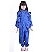 Kids Fully Waterproof Jacket & Trousers Suit Girls Boys Rain Coat Reflective Stripe Environmental Rainy Wear with Zipper in Red & Blue (Blue, XL)