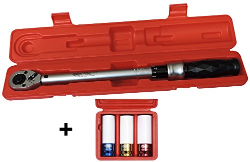 Famex Drehmomentschlüssel, Sparset mit Spezial Einsätze für Radschrauben, 1 Stück, 40-210 Nm, 10865-3N