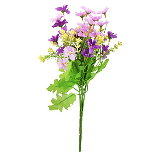 Ein Bündel gefälschte Cineraria künstlichen Blumenstrauß Hause Büro Dekor (Fuchsia und Lila)