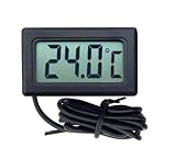 *** THERMOMÈTRE DIGITAL ECRAN LCD ENCASTRABLE NOIR AVEC SONDE WATERPROOF *** Idéal pour prendre la température de l'intérieur de réfrigérateur, congélateur, surgélateur,aquarium, terrarium,habitacle de voiture,piscine, sauna.... NEUF