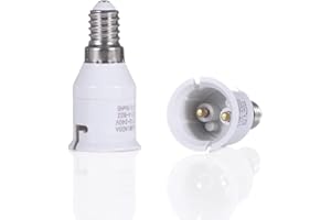 Luminosa E14 to B22 Lamp Holder Adapter Converter (Pack of 2)/ ES Edison Small Screw to Bayonet Bulb Socket Adapter/LED Light Converter / 1 Year Warraty/CE