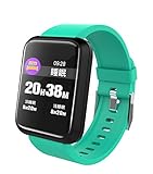 GYQ@ Smart-Armband IP68 wasserdicht Schrittzähler Herzfrequenzüberwachung 1,3 Farbdisplay, Cyan