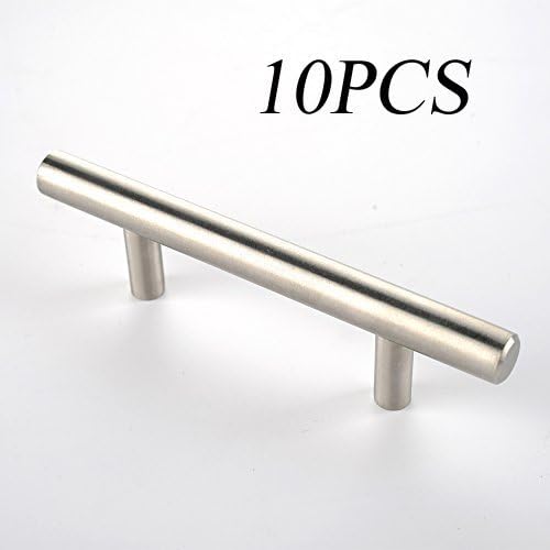 KINGOHOME Fantastic Quality Stainless Steel Door Kitchen Cupboard Cabinet Drawer Handles,10 PCS 96mm Hole Centers 136mm long