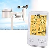 ALECTO 4800 Station météo LCD écran Couleur, avec Affichage de la température intérieure et extérieure, Pictogramme de prévisions météo, Tendance, Blanc, 148 x 389 x 442 mm