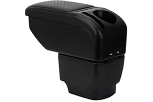 ZENVI MittelArmlehnen Compatible with Mazda 2 Armlehnen 2007-2014 Mittelkonsolen Veranstalter Armlehnen Doppelter Stauraum Verwendbar Ellbogenstütze（Kohlefaser-Stil）