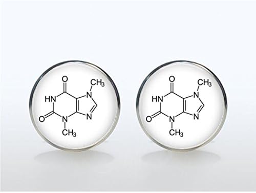 Chemistry Jewelry Cufflinks - Biochemistry Cufflinks - Chocolate Molecule - Theobromine Cuff Links - Biology Chemistry Cuff Links