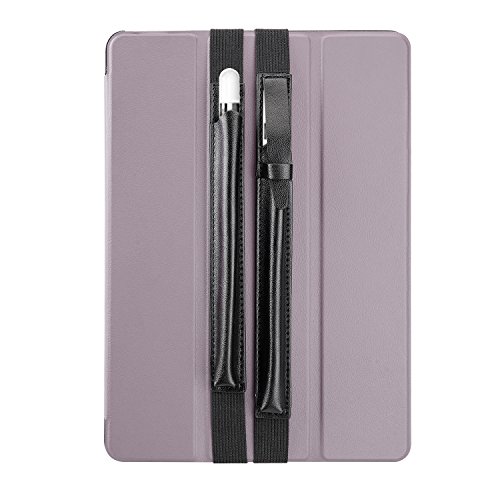 tinxi® 2 Stücke Pencil Halter, Kunstleder Pencil-Hülse mit Gummiband für Apple Pencil (kompatibel mit iPad Pro 9,7 Schutzhüllen) Stift Stylus Bleistift Eingabestifte Hülse Pencilhalter Tasche Cover Folio Etui Hülle Sleeve Schutzhüllen Case, schwarz ( Tablettasche nicht enthalten ) - 5