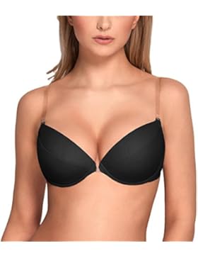 Vivisence Eve 1012 Push-Up BH Dame Transparent Rückenfrei Abnehmbar Musterlos EU