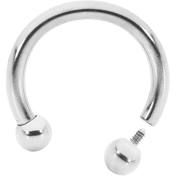 INOKI - Micro barbell titane anodisé courbe avec pointes - Long. int